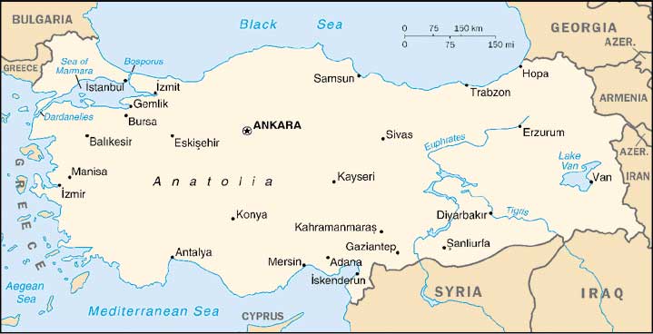 Carte de Turquie